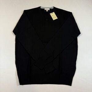 Peter Millar Crown Soft V-Neck Sweater Wool & Silk In Black Size Small NWT $160